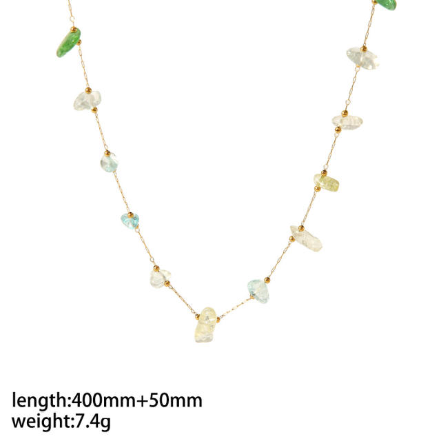 18KG natural fresh natural stone stainless steel anklet bracelet