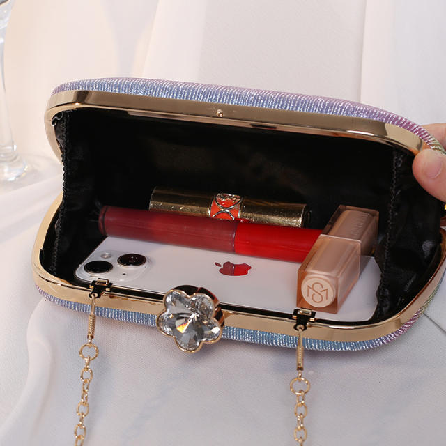 Personality Gradient color gliter women evening bag clutch bag