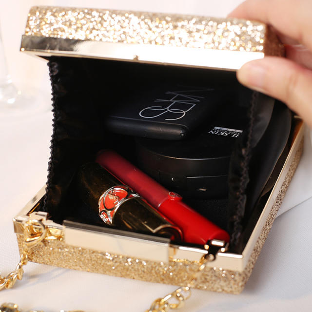 Personality rhinestone chain gliter women evening bag diamond bag
