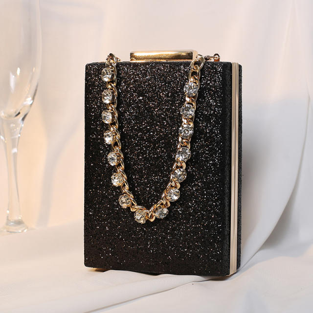 Personality rhinestone chain gliter women evening bag diamond bag