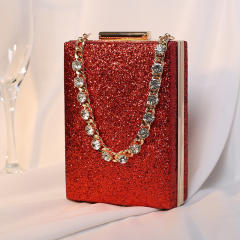 Personality rhinestone chain gliter women evening bag diamond bag