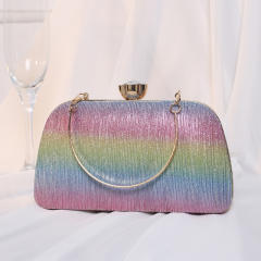 Personality Gradient color gliter women evening bag clutch bag