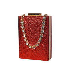 Personality rhinestone chain gliter women evening bag diamond bag