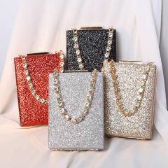 Personality rhinestone chain gliter women evening bag diamond bag