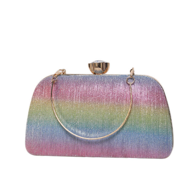 Personality Gradient color gliter women evening bag clutch bag