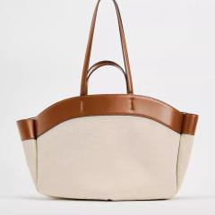 Elegant canvas large size casual women tote bag