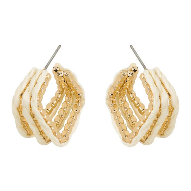 Boho colorful straw geometric square holiday earrings