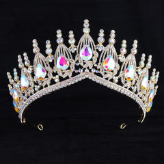 Baroque trend luxury colorful jelly color stone setting wedding hair crown