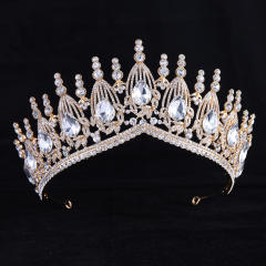 Baroque trend luxury colorful jelly color stone setting wedding hair crown