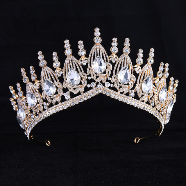 Baroque trend luxury colorful jelly color stone setting wedding hair crown