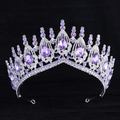 Baroque trend luxury colorful jelly color stone setting wedding hair crown