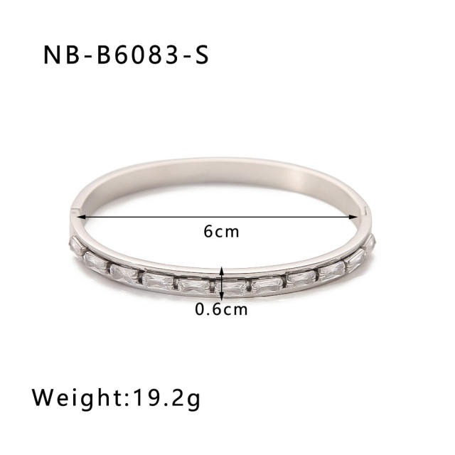 Hot sale gold silver color stainless steel diamond bangle bracelet collection