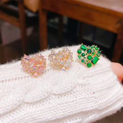 Luxury colorful crystal heart shape women finger rings