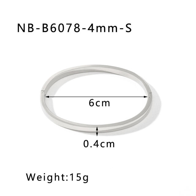 Hot sale gold silver color stainless steel diamond bangle bracelet collection