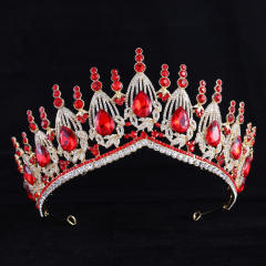 Baroque trend luxury colorful jelly color stone setting wedding hair crown