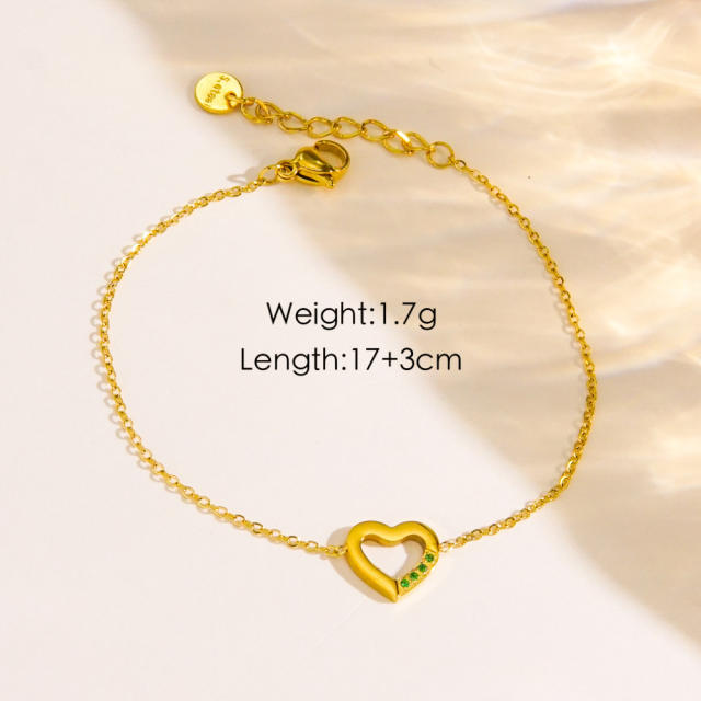 Boho natural stone bead gold color stainless steel bracelet collection