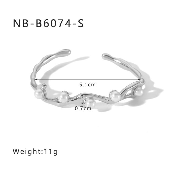 Hot sale gold silver color stainless steel diamond bangle bracelet collection