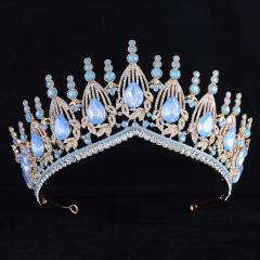 Baroque trend luxury colorful jelly color stone setting wedding hair crown