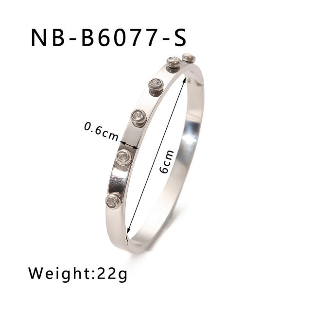 Hot sale gold silver color stainless steel diamond bangle bracelet collection