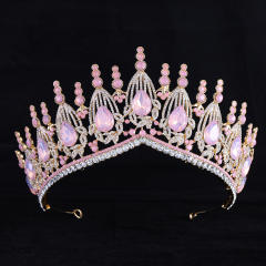 Baroque trend luxury colorful jelly color stone setting wedding hair crown