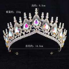 Baroque trend luxury colorful jelly color stone setting wedding hair crown