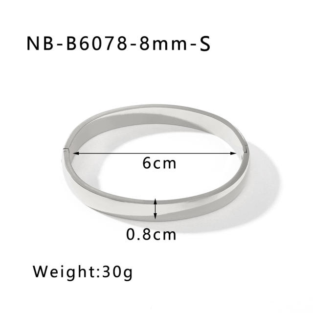 Hot sale gold silver color stainless steel diamond bangle bracelet collection