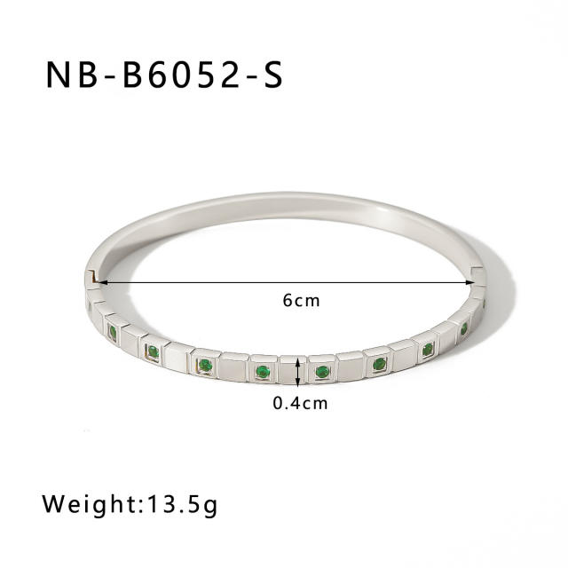 Hot sale gold silver color stainless steel diamond bangle bracelet collection