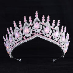 Baroque trend luxury colorful jelly color stone setting wedding hair crown