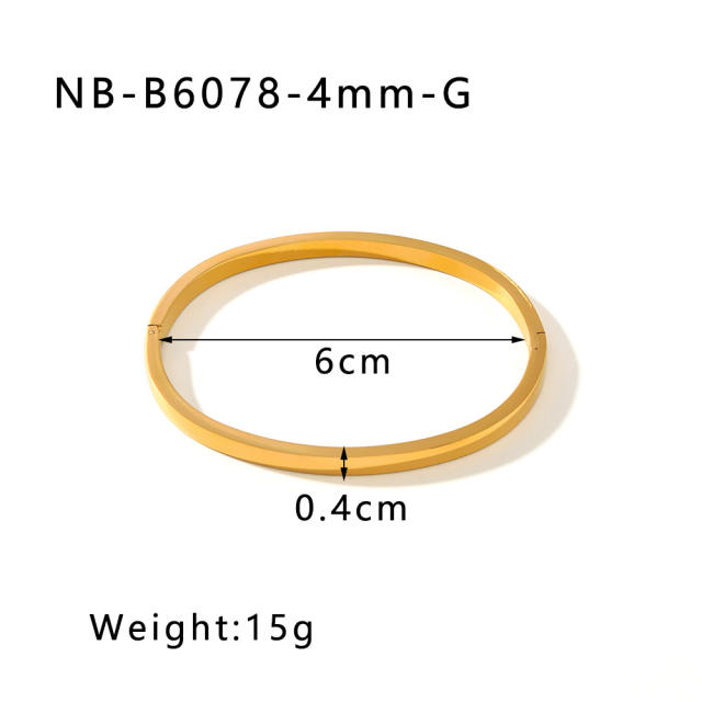 Hot sale gold silver color stainless steel diamond bangle bracelet collection