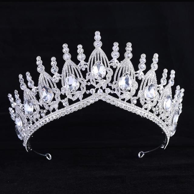 Baroque trend luxury colorful jelly color stone setting wedding hair crown