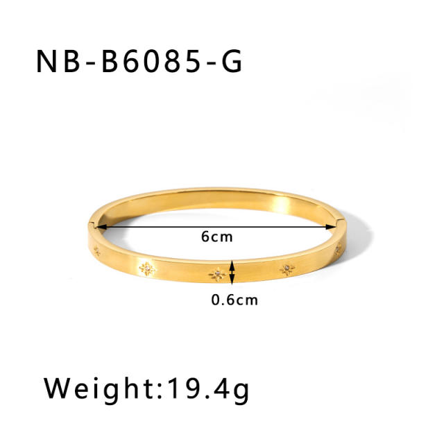 Hot sale gold silver color stainless steel diamond bangle bracelet collection