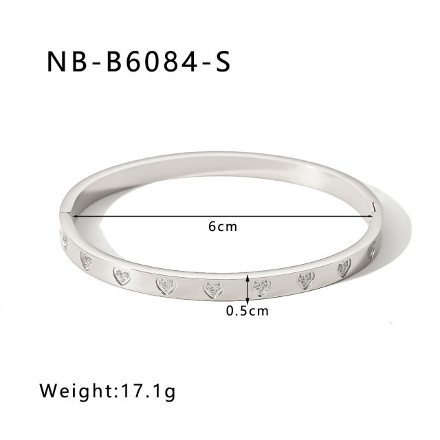 Hot sale gold silver color stainless steel diamond bangle bracelet collection