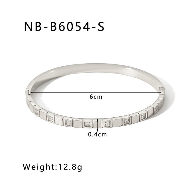 Hot sale gold silver color stainless steel diamond bangle bracelet collection