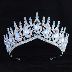 Baroque trend luxury colorful jelly color stone setting wedding hair crown