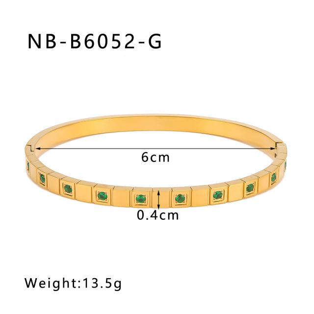 Hot sale gold silver color stainless steel diamond bangle bracelet collection