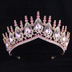 Baroque trend luxury colorful jelly color stone setting wedding hair crown