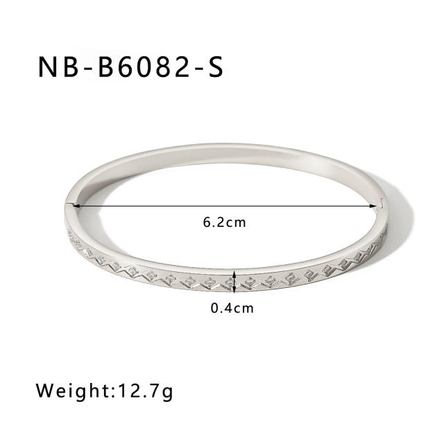 Hot sale gold silver color stainless steel diamond bangle bracelet collection