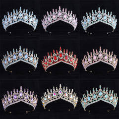 Baroque trend luxury colorful jelly color stone setting wedding hair crown