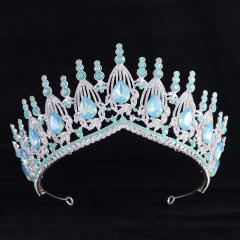 Baroque trend luxury colorful jelly color stone setting wedding hair crown