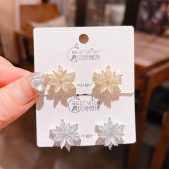 925 needle elegant opal stone blooming flower studs earrings