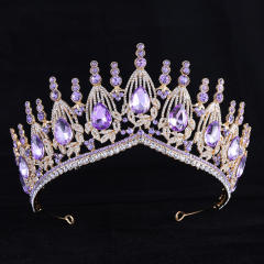 Baroque trend luxury colorful jelly color stone setting wedding hair crown