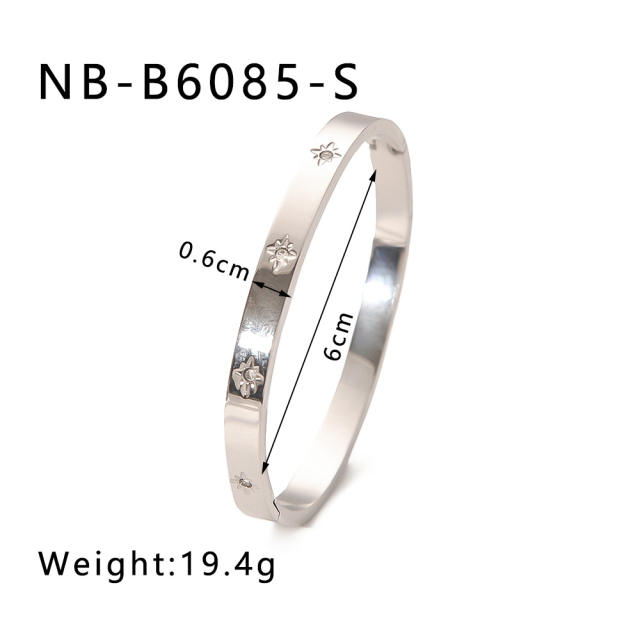 Hot sale gold silver color stainless steel diamond bangle bracelet collection