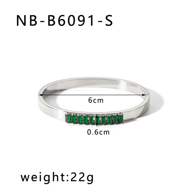 Hot sale gold silver color stainless steel diamond bangle bracelet collection