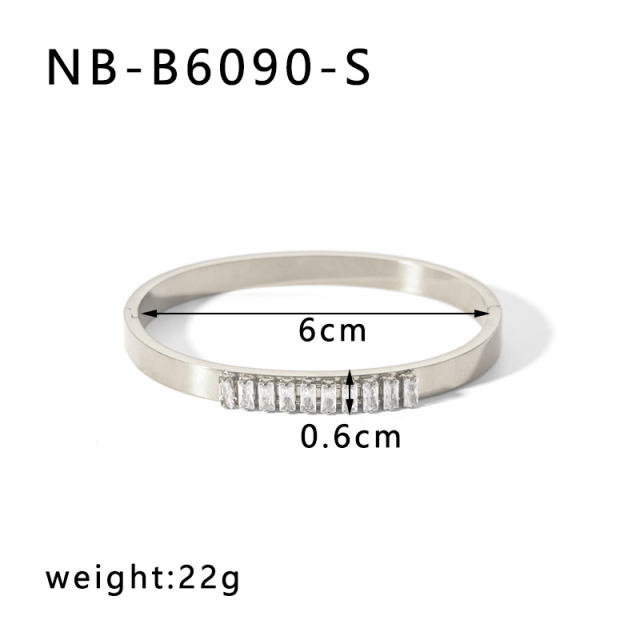 Hot sale gold silver color stainless steel diamond bangle bracelet collection