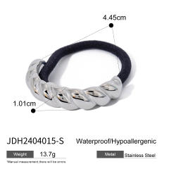 Chunky geometric curve stainless steel hair ties for women
