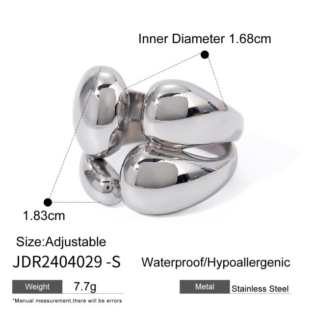 18KG Chunky design stainless steel finger rings