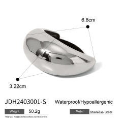 Chunky geometric curve stainless steel hair ties for women