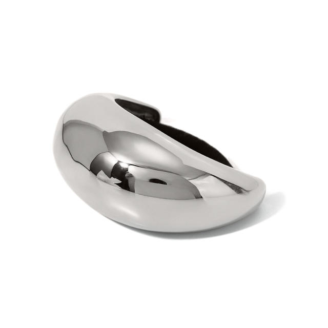 Chunky geometric curve stainless steel hair ties for women
