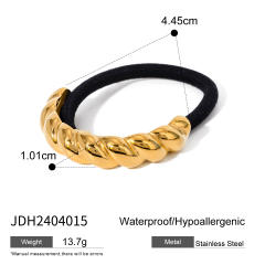 Chunky geometric curve stainless steel hair ties for women