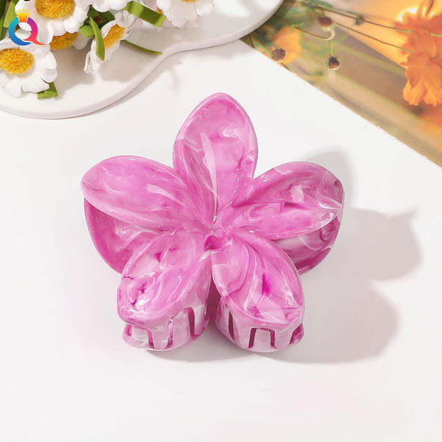 Large size marle pattern flower butterfly hair claw clips
